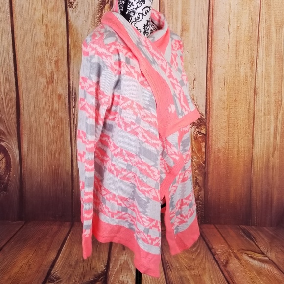 B Sharp Open Front Draped Cardigan Aztec - Picture 4 of 5